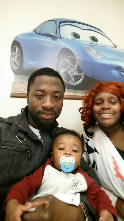 “I decided to contact some of the friends I have in the States to seek advice, and make enquiry about college life in the US,” said Olatunde Olasunkanmi, pictured here with his wife Kylan and son Kyson. 