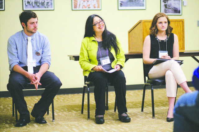 Courtesy photo/Jakub Stepanovic Rachel Coleman ready to present her paper, “Division and Reunification: Responses to Communism in Korea and Germany” at the Kansas Association of Historians gathering at Emporia State University.