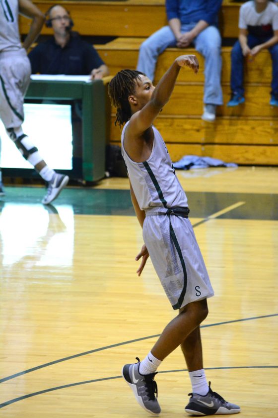 Spencer Franklin takes a shot for the Saints. The Saints improve to 2-1 on the year while On Point drops their first official contest to fall to 2-1. The next home game will take place on Tuesday Nov. 8.