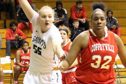 Lady Saints remain undefeated after close victory over Coffeyville