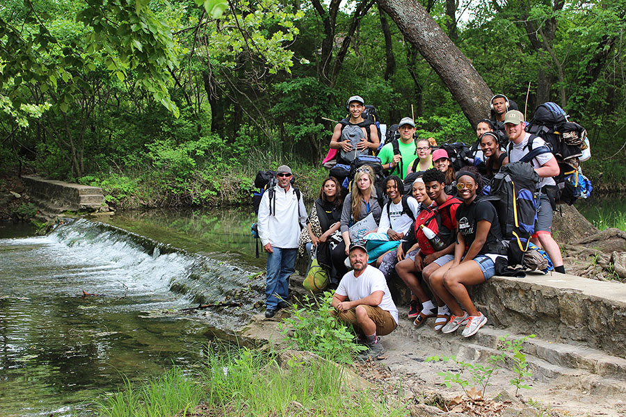 Field+biology+students+take+a+trip+to+Turner+falls+Oklahoma.+Students+are+required+to+go+on+two+camping+trips++to+pass+the+Field+Biology+course.+%28File+Photo%29