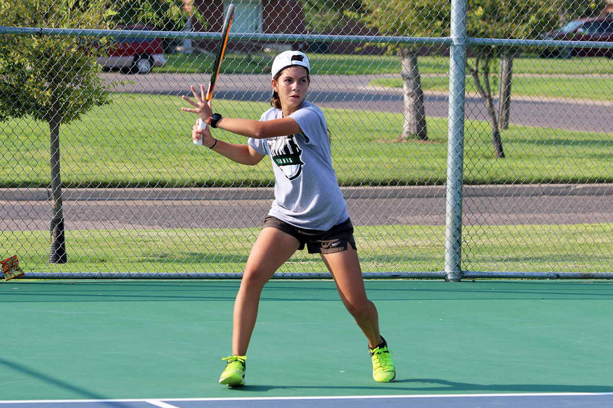 Maria Aveiga volleys at at practice (file photo).