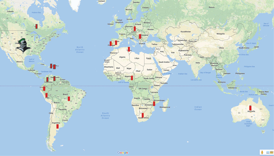 Athletes come from all over the world to play for SCCC. 