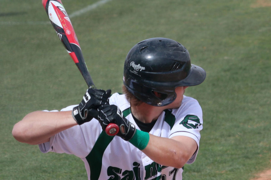 Sophomore, Cole Bergdall, prepares for a pitch from an opponent. (File Photo)