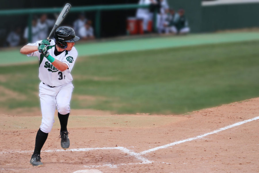 Freshman Jose Caraballo goes up to bat against an opponent. (File Photo)