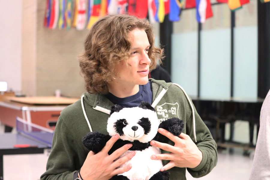 Obadiah Barnett, freshman, poses with his panda stuffed animal. “The reason why I chose the panda as my stuffed animal is because the first thing that came to my mind was the song called Panda and I had to pick it. Also, panda’s are one of my favorite animals,” Barnett, said. 

