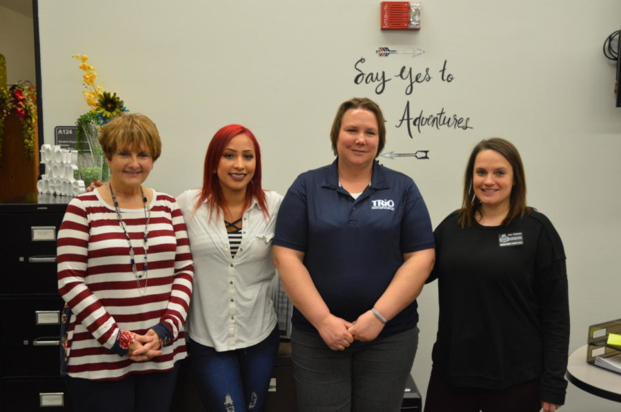 Gayla Myers (far left) worked in the SCCC TRiO office for five years before retiring from SCCC.