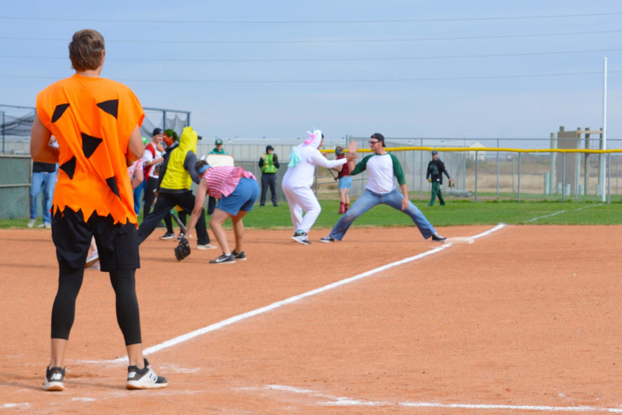 It was the very first slow pitch game for SCCC baseball and softball teams. both teams intermixed to create teams to play each other on the softball field for charity.