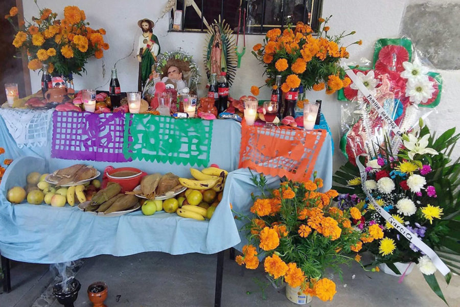 During Day of the Dead, people will put the food and drinks that their loved ones used to eat and drink out in memory of them.