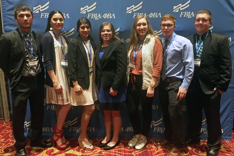 SCCCs business club, Phi Beta Lambda attended the first ever PBL Career Connections Conference in New York City. Featured left to right are the PBL members who attended the conference. Rogelio Pando, Haley Lujan, Miriam Lima, Mariah Behrns, Alba Torres, Bryce Minor, and Cody Bradley.
