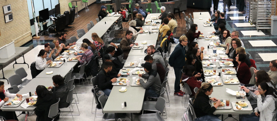 600 people attended and ate at Seward County Community Colleges Thanksgiving Dinner.