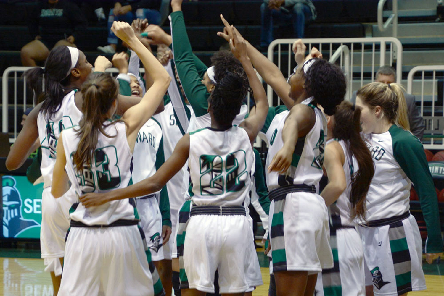 The Lady Saints defeated the No. 10 Western Nebraska Cougars on Nov. 2 at 6 p.m. in the Greenhouse. Seward finished with a win, 74-64 .