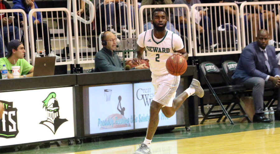 The No. 19 Saints took down another opponent Jan. 14 with a decisive win over Garden City Community College. Devin Bethely, sophomore guard from Baton Rouge, Louisiana, had eight assists in the game. (file photo)