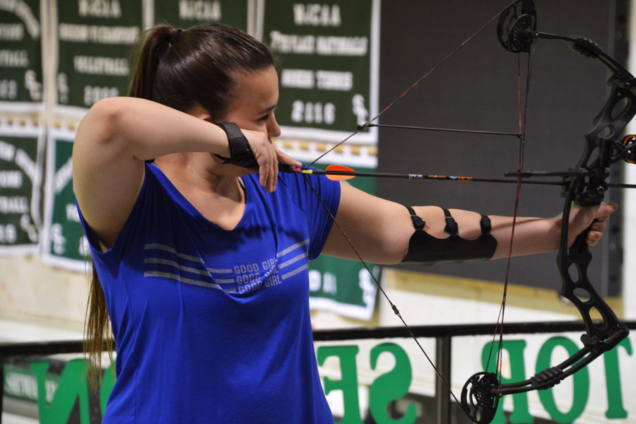 Archery is one of the various fun classes offered at Seward County Community College. It meets during lunch on Tuesdays and Thursdays. The practice range is on the top level of the Greenhouse.