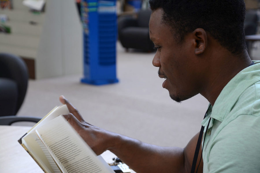 Patrick Blanc is from Haiti. He graduated from SCCC last year but uses the campus library to take classes with Fort Hays. Whenever, there is some free time Blanc enjoys reading reality books. Blanc said, “I don’t like fantasies books because they are fake.”
