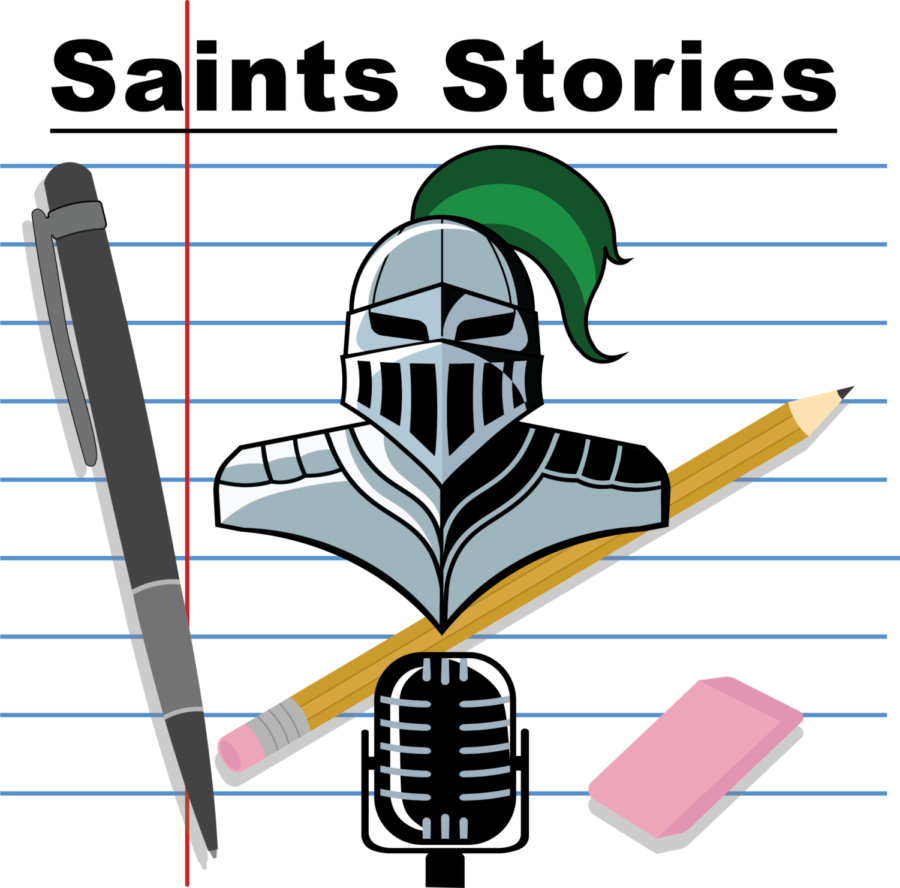 The first episode of Saints Stories features freshman Dulce Perez reading an essay about her first love.