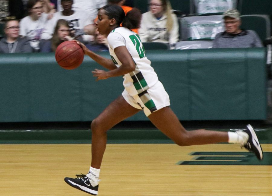 The+Lady+Saints+came+up+short+against+South+Plains+College%2C+Dec.+4.+Leilani+Augmon%2C+freshman+from+California%2C+had+six+points+on+the+point.+%28file+photo%29