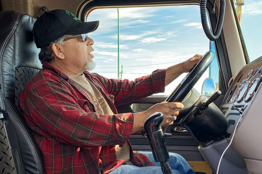 Phillip Jacobs, trucker for O'Grady Trucking, spends most of his life on the road. He has been in the profession for about 40 years now. His favorite part of the job is traveling and meeting new people, which seems to be common among other truckers as well. 