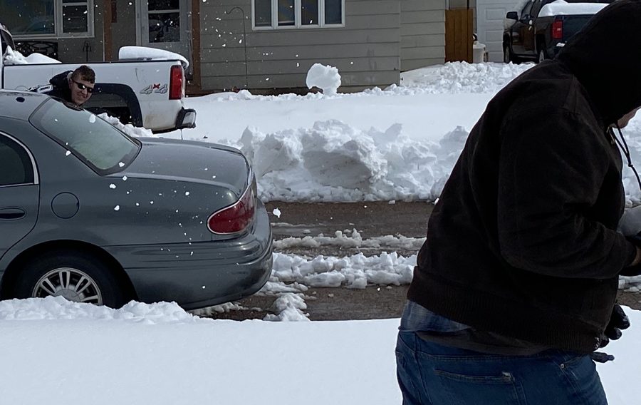 Satanta High School Junior and SCCC Welding student, Eddie Cabrera, enjoys a good ole fashioned snow ball fight with one of his closest friends. After the snowball fight, Cabrera and his friends warmed up with some pancakes!
