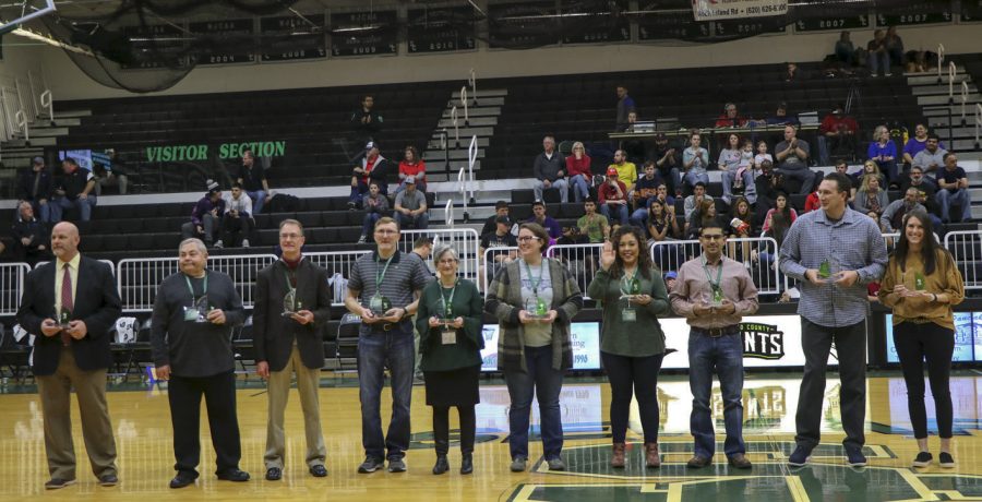 10 out of 15 Hall of Saints inductees were honored at the home basketball game, on Feb. 1. SCCC honored these individuals for being outstanding alumni who exemplify SCCC’s commitment to community profession. 
