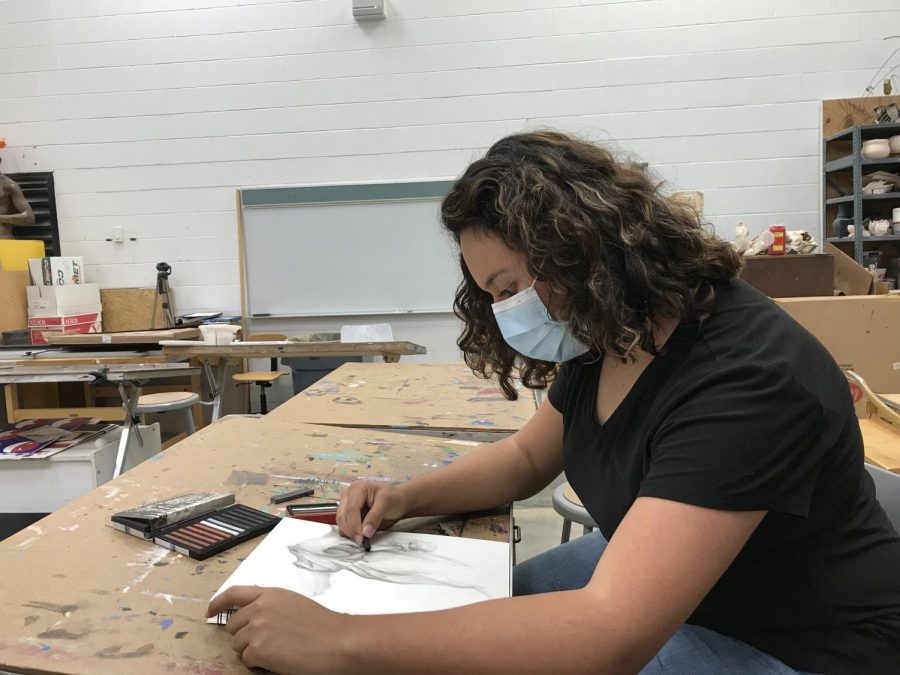 Alexia Pavia enjoys being able to sit down and work on her art whenever she has the chance to. 