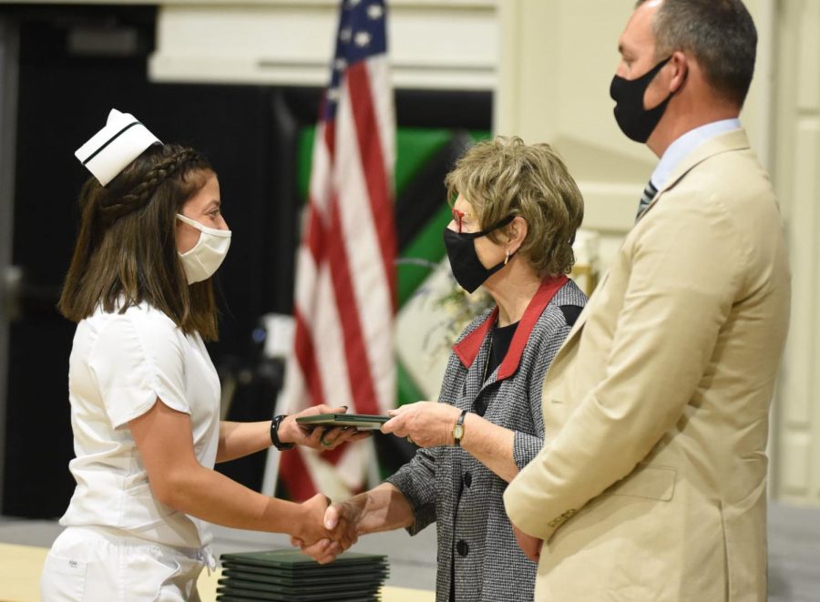 Nursing students received had a ceremony by themselves on May 7. They walked across stage receiving their degrees while also doing the traditional capping and pinning ceremonies.