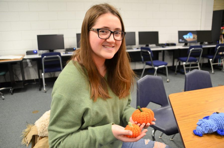 Art Education major, Nicole Piper is from Hugoton. Piper learned to crochet when she was 12 years old and she has been crocheting for six years now.