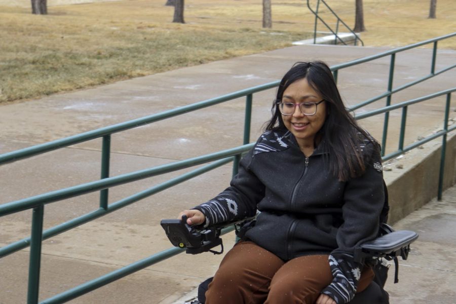 Navigating to a class on a cold, snowy day is a challenge Portillo faces daily. Since some classrooms are in different buildings, she has to drive across campus outside. 