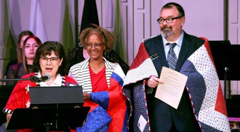  History teacher Kevin Gleason and his wife Anita Gleason both received uniquely-made hand-stitched quilts from the Quilts of Valor Foundation. These quilts were awarded to the couple to demonstrate gratitude for their service done in the Navy. 