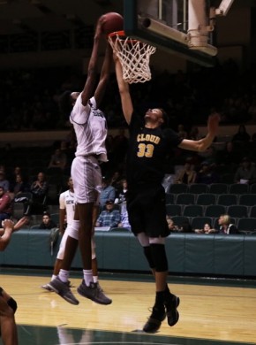 Small posterizes a Thunderbird after getting a steal. The Saints went up against Cloud County Community College on that night. Small finished with a total of 16 points. He is also very known for his outstanding dunks and slams on the court. Small is unstoppable once it comes to dunking.