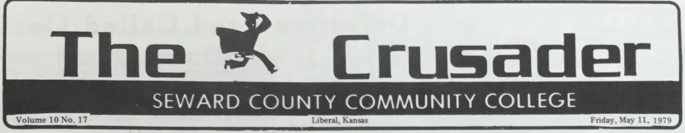 This Crusader logo is from 1979. The focal point of the logo is a man running with a diploma in hand.