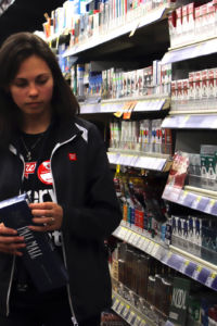 Tierra Thompson, Wichita State University student, says she chose to work at Walgreens to stay close to home and school. She has been working at Walgreens for the past seven months so she can pay her bills.