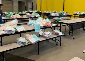 Prairie View Elementary school has had numerous pickups for the students to get their belongings and paperwork/technology needed to be successful at home. The items were placed in clear sacks with color coordinated name tags for the different grades.