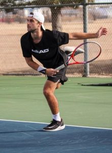 Team members practice their serves everyday. You can find them grinding it out even after practice is officially done.
